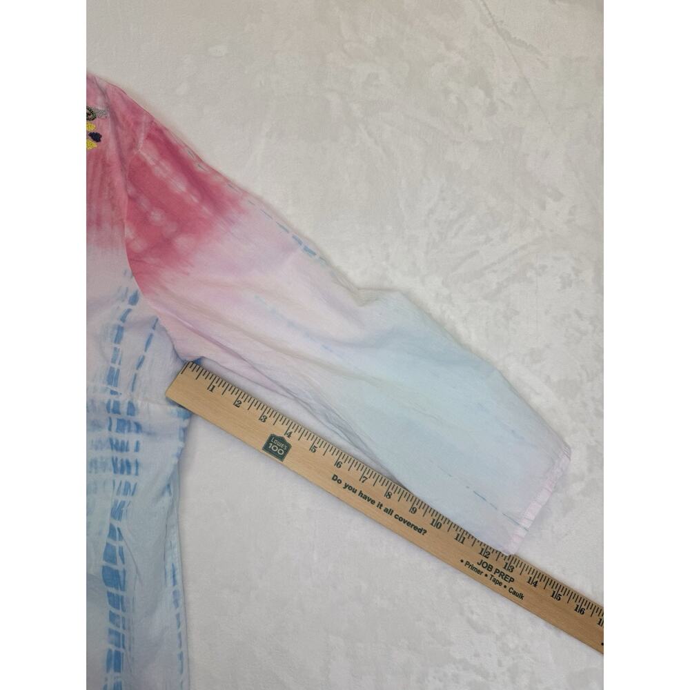 SUNDANCE Tunic Women’s Sz L Dreaming In Color Beaded Tie Dyed Coverup Flaws - Picture 12 of 12